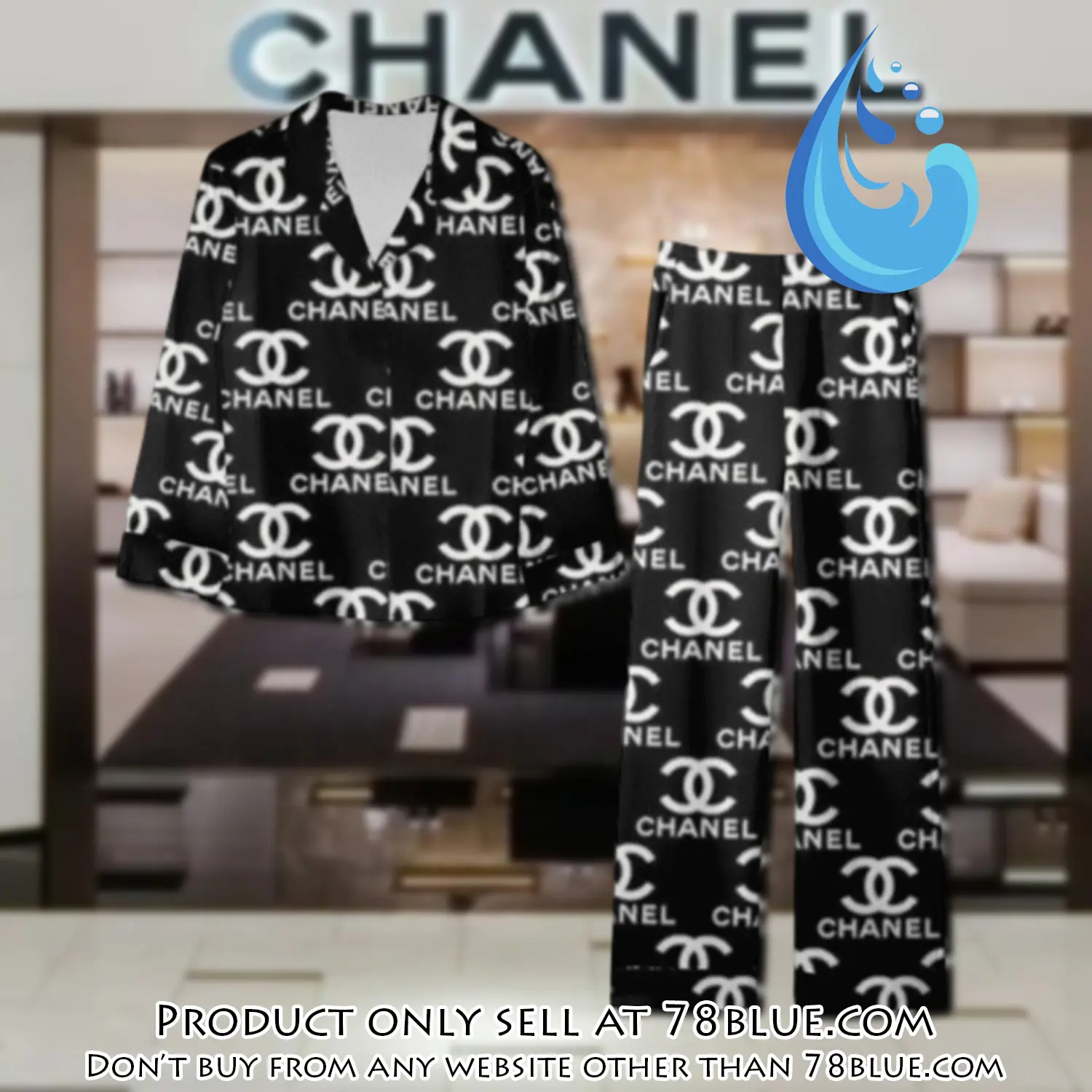 Trending luxury chanel satin pajama set pjs1041 78b2036626